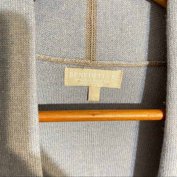 Bendetta B Long Cardigan Open Sweater Vest Gray Wool Cashmere Blend Large - Picture 10 of 11